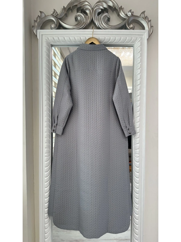 İNVEE Çıtçıt Kapamalı Kapitone Kap - Gri