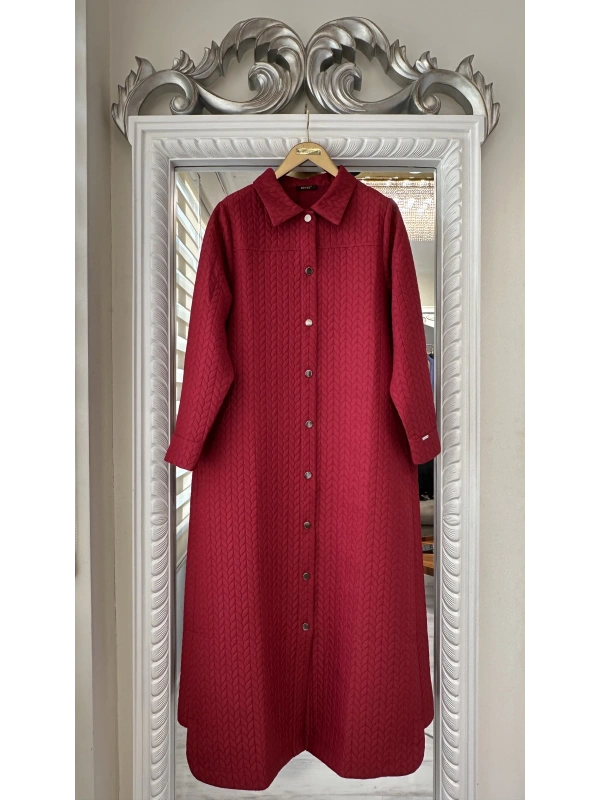 İNVEE Çıtçıt Kapamalı Kapitone Kap - Bordo