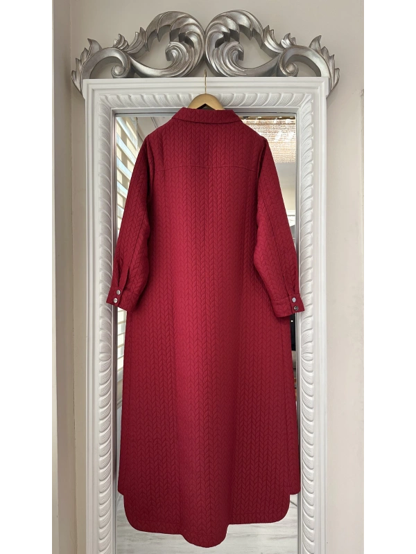 İNVEE Çıtçıt Kapamalı Kapitone Kap - Bordo