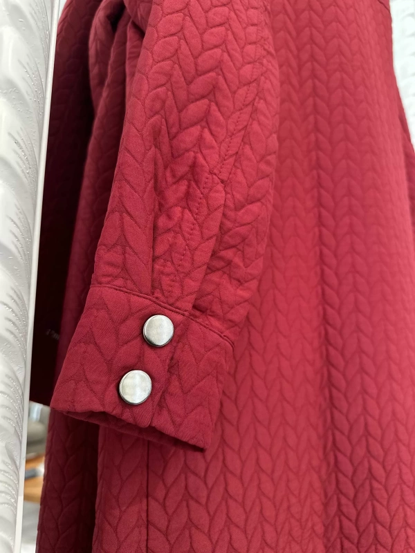 İNVEE Çıtçıt Kapamalı Kapitone Kap - Bordo