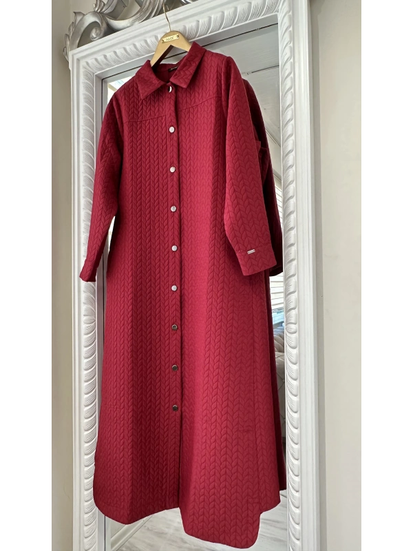 İNVEE Çıtçıt Kapamalı Kapitone Kap - Bordo