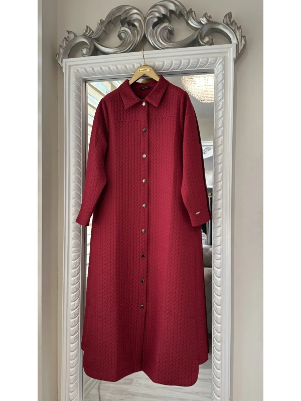 İNVEE Çıtçıt Kapamalı Kapitone Kap - Bordo