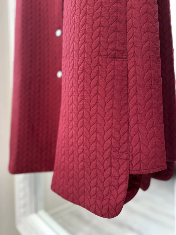 İNVEE Çıtçıt Kapamalı Kapitone Kap - Bordo