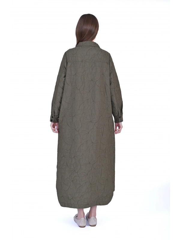 İNVEE Çıtçıt Kapamalı Kapitone Kap - Haki