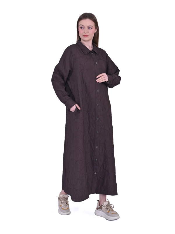 İNVEE 7039 Kapitone Kap - Kahverengi