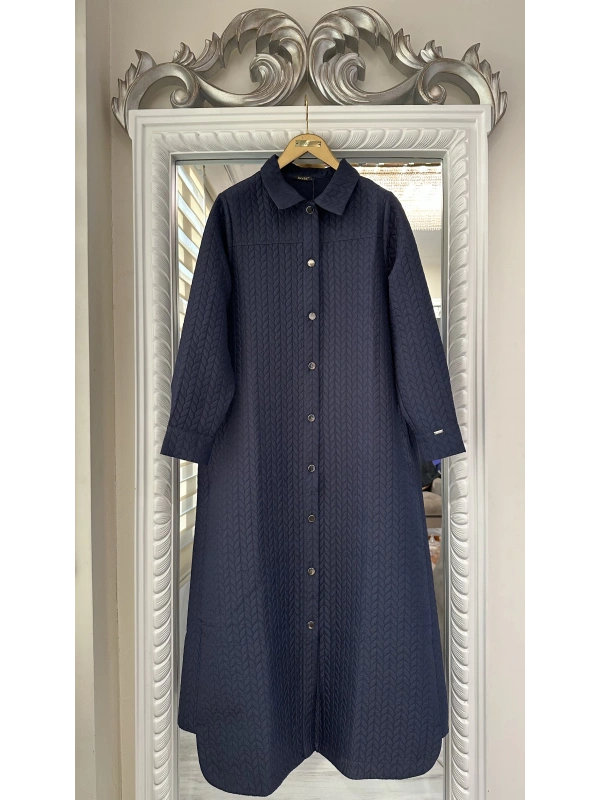 İNVEE Çıtçıt Kapamalı Kapitone Kap - Lacivert