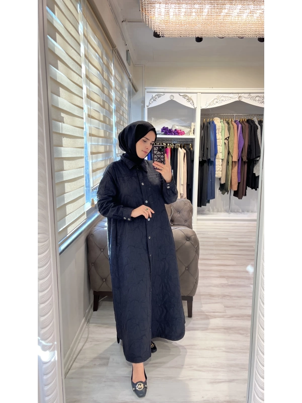 İNVEE 7039 Kapitone Kap - Siyah