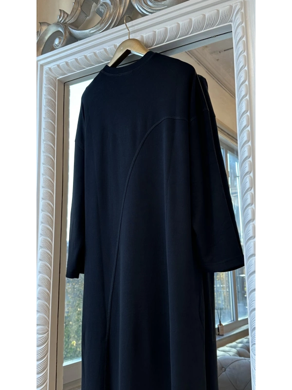 İNVEE Cepli İki İplik Elbise - Siyah