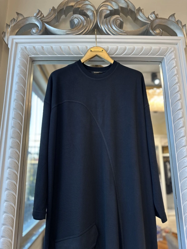 İNVEE Cepli İki İplik Elbise - Siyah