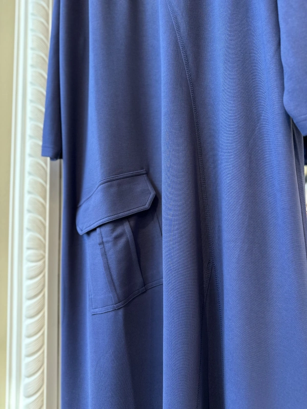 İNVEE Cepli İki İplik Elbise - İndigo