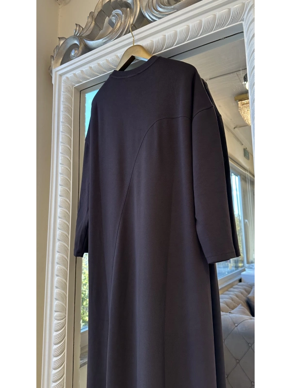 İNVEE Cepli İki İplik Elbise - Kahverengi