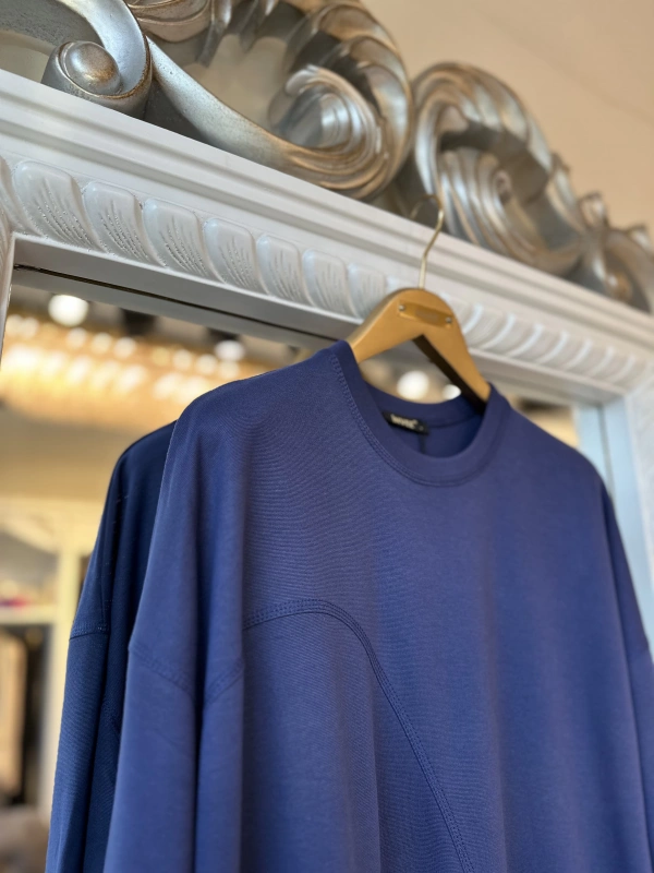 İNVEE Cepli İki İplik Elbise - İndigo