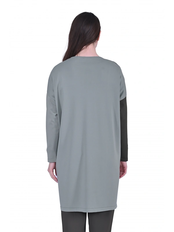 İNVEE 7048 Renk Bloklu Triko Tunik - Küfrengi