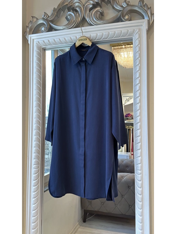 İNVEE 7094 Modal Gömlek - Lacivert