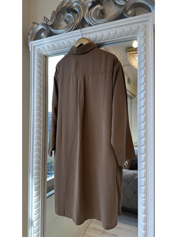 İNVEE 7094 Modal Gömlek - Kahverengi