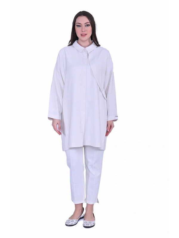 İNVEE 7053 Ekru Gömlek