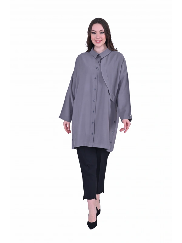 İNVEE 7053 Gri Gömlek