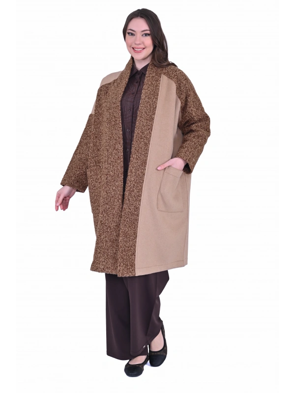 İNVEE 7054 Yün Karışımlı Kahverengi Kaşe Kap