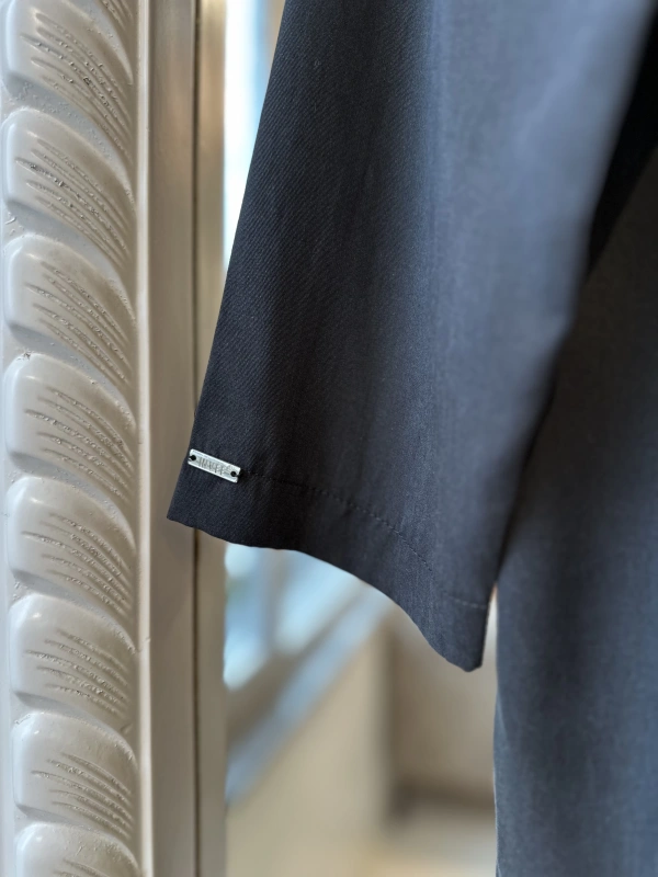 İNVEE 7057 Modal Kumaş Uzun Gömlek/Kap - Siyah