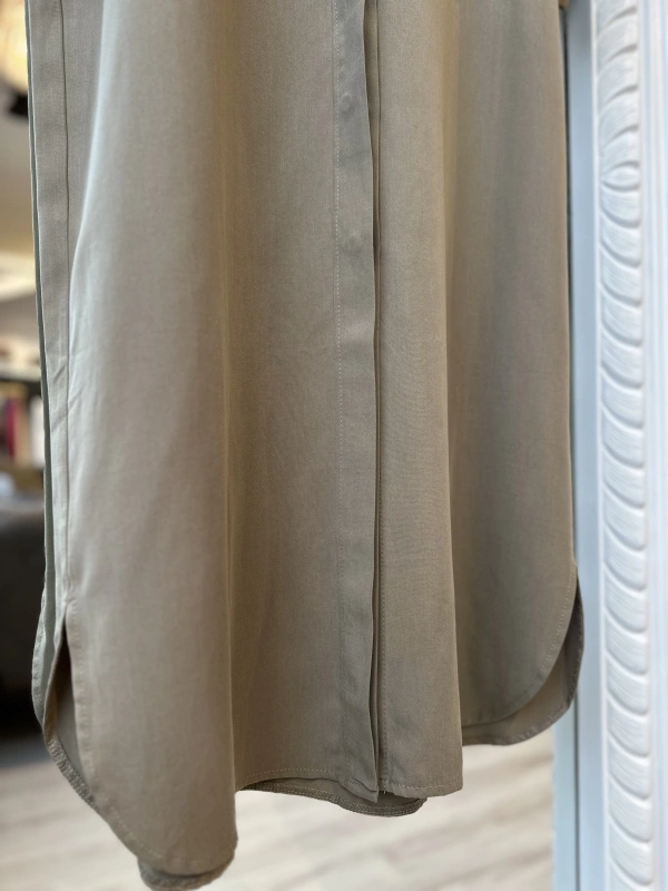 İNVEE 7057 Modal Kumaş Uzun Gömlek/Kap - Bej