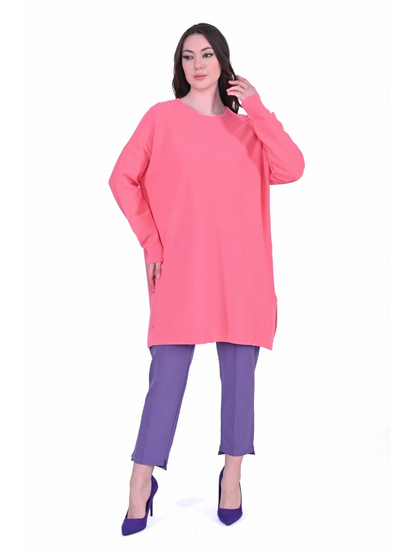 İNVEE 7059 Pembe Triko Tunik