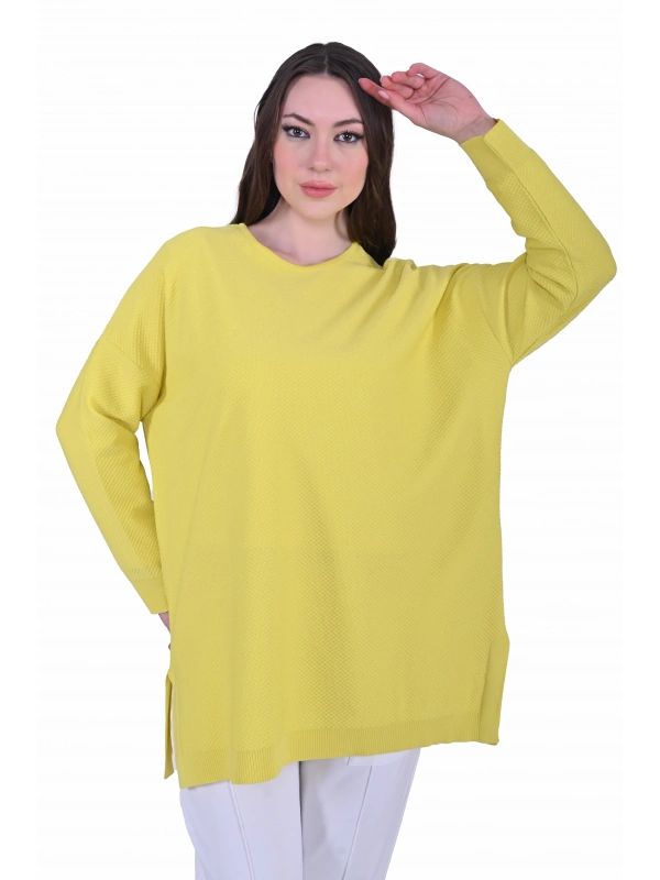 İNVEE 7059 Sarı Triko Tunik