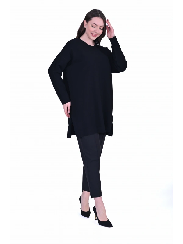 İNVEE 7059 Siyah Triko Tunik