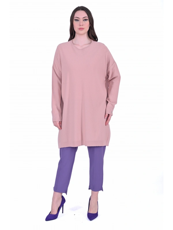 İNVEE 7059 Somon Triko Tunik