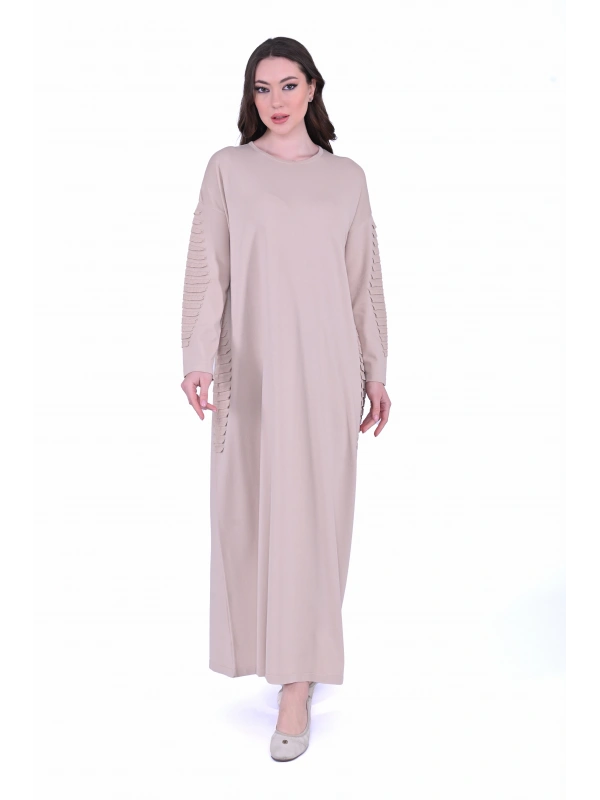 İNVEE 7060 Bej Triko Elbise