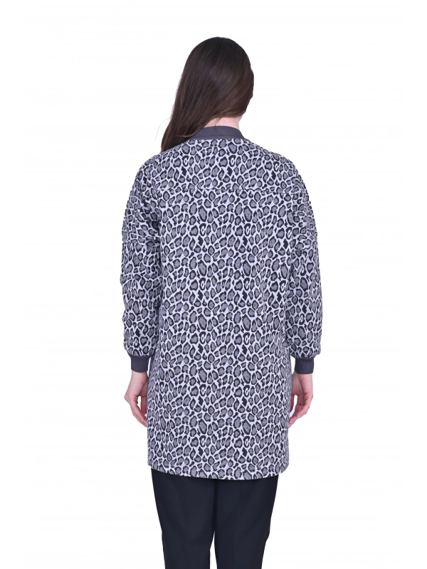 İNVEE 7067 Leopar Desenli Siyah Tunik