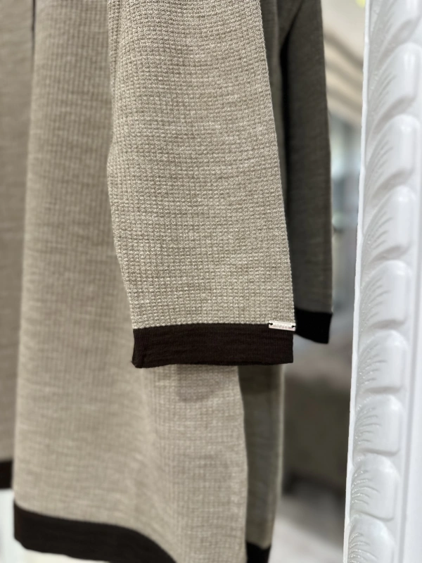 İNVEE 7068 Yün Karışımlı Vizon-Kahve Hırka