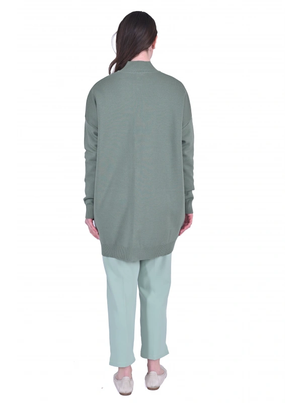 İNVEE 7070 Yün Karışımlı Triko Hırka - Çağla