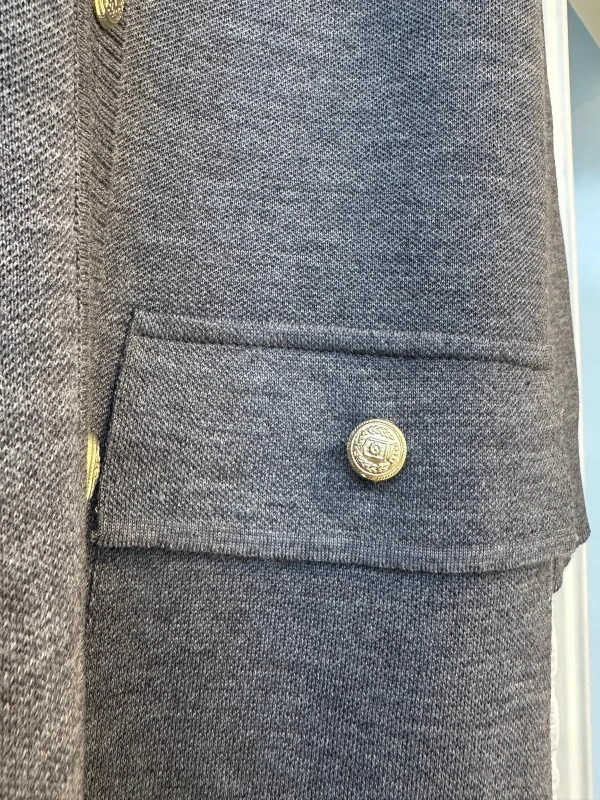 İNVEE 7070 Yün Karışımlı Triko Hırka - Gri