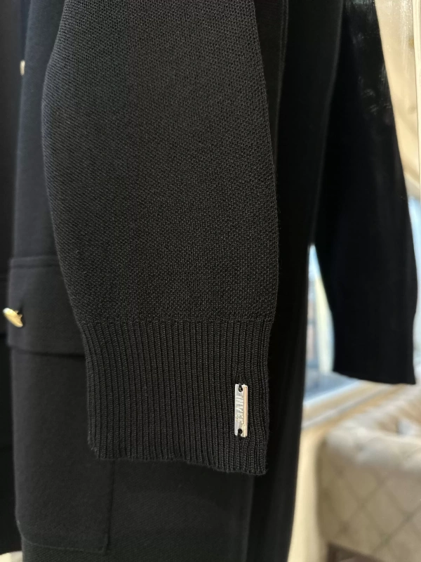 İNVEE 7070 Yün Karışımlı Triko Hırka - Siyah