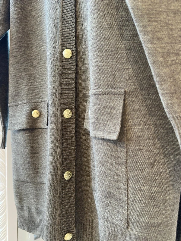 İNVEE 7070 Yün Karışımlı Triko Hırka - Vizon