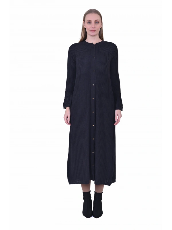 İNVEE 7073 Yün Karışımlı Hırka - Antrasit