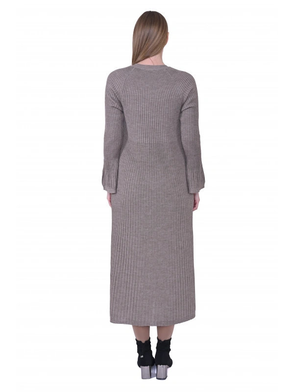 İNVEE 7073 Yün Karışımlı Hırka - Sütlü Kahve