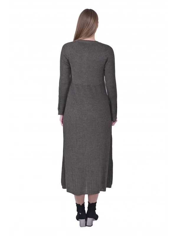 İNVEE 7073 Yün Karışımlı Hırka - Vizon