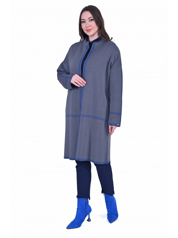 İNVEE 7076 Yün Karışımlı Gri Hırka