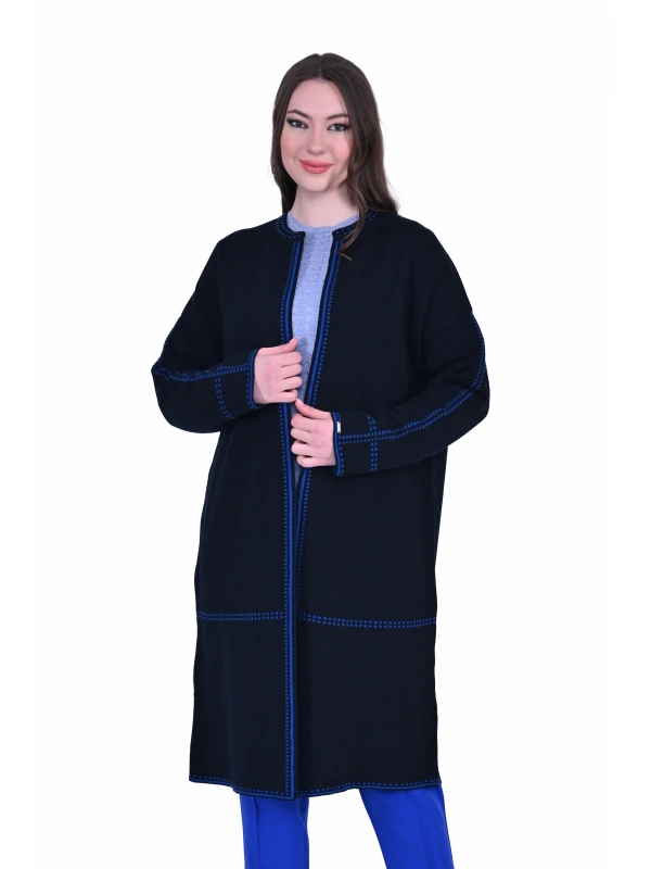 İNVEE 7076 Yün Karışımlı Lacivert Hırka