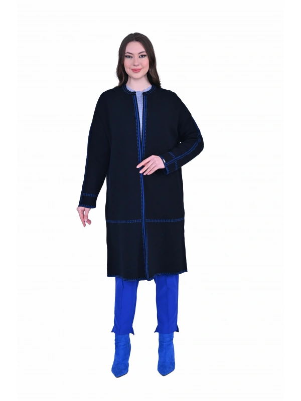 İNVEE 7076 Yün Karışımlı Lacivert Hırka