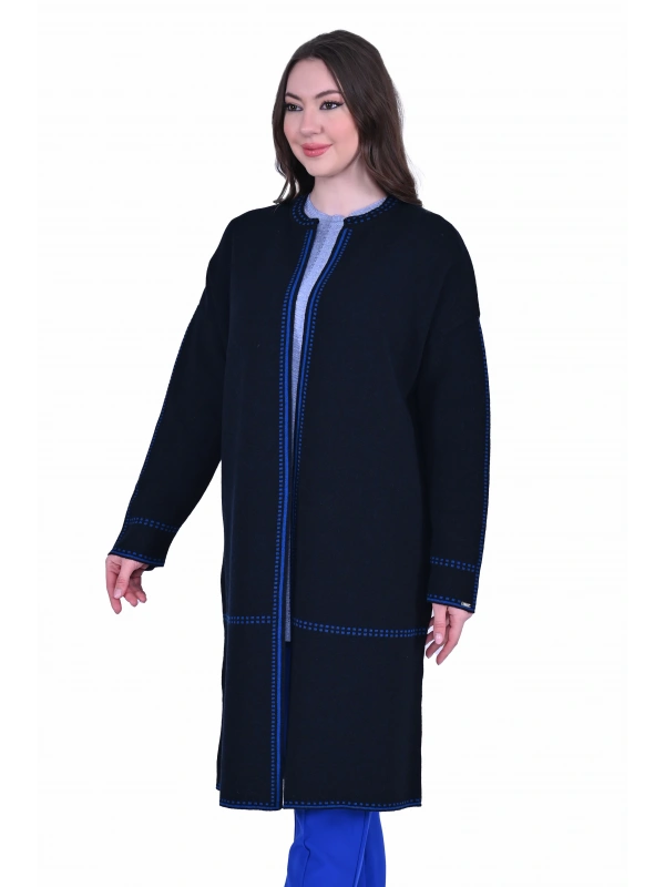 İNVEE 7076 Yün Karışımlı Lacivert Hırka