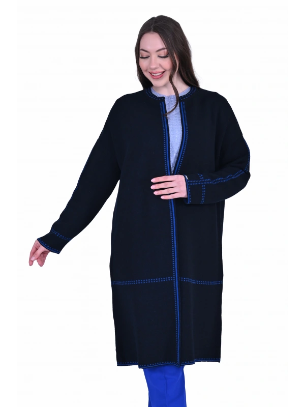 İNVEE 7076 Yün Karışımlı Lacivert Hırka