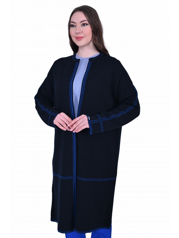 İNVEE 7076 Yün Karışımlı Lacivert Hırka