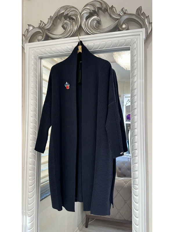 İNVEE 7077 Yün Karışımlı Lacivert Hırka