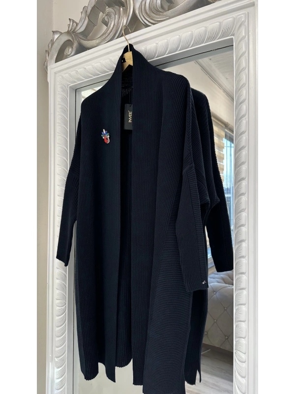 İNVEE 7077 Yün Karışımlı Lacivert Hırka