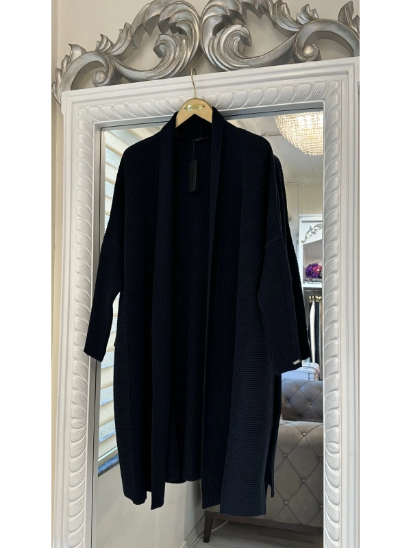 İNVEE 7077 Yün Karışımlı Lacivert Hırka