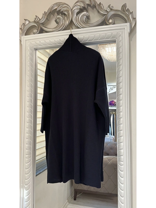 İNVEE 7077 Yün Karışımlı Lacivert Hırka