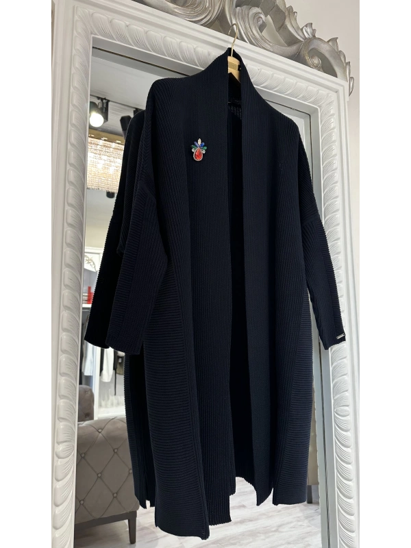 İNVEE 7077 Yün Karışımlı Lacivert Hırka