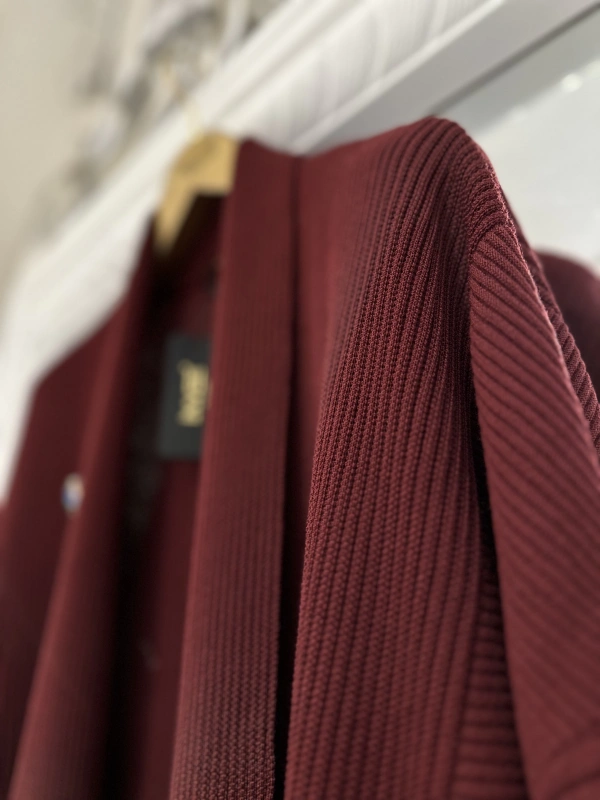 İNVEE 7077 Yün Karışımlı Bordo Hırka